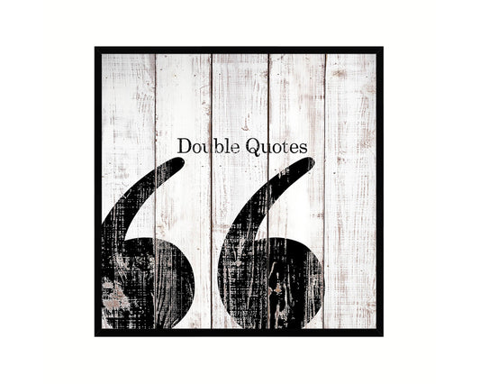 Double Quotes Punctuation Symbol Framed Print Home Decor Wall Art Teacher Gifts