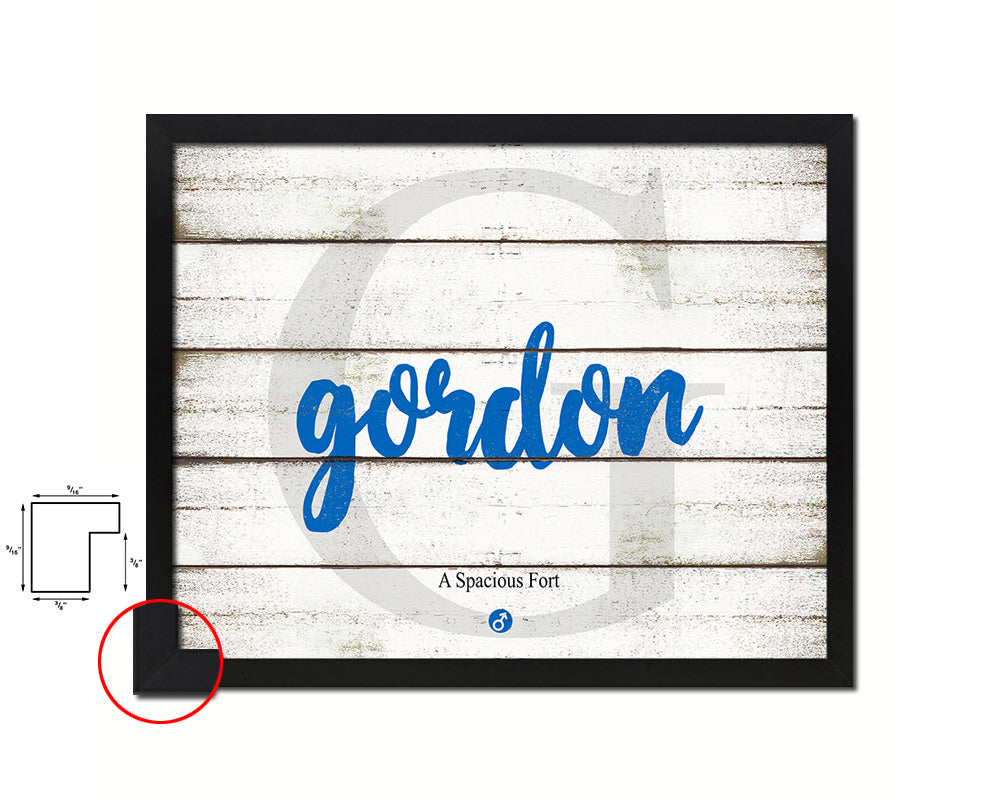 Gordon Personalized Bible Name Plate Framed Print Art Kids Baby Room Wall Decor Gifts