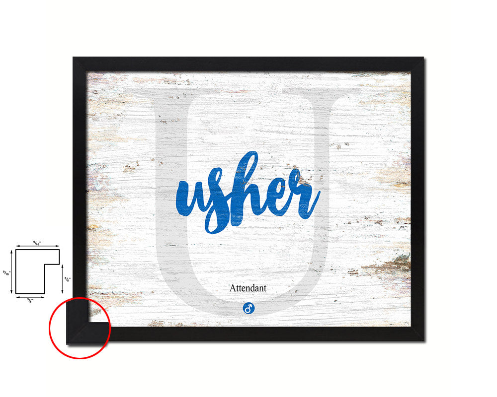 Usher Personalized Bible Name Plate Framed Print Art Kids Baby Room Wall Decor Gifts