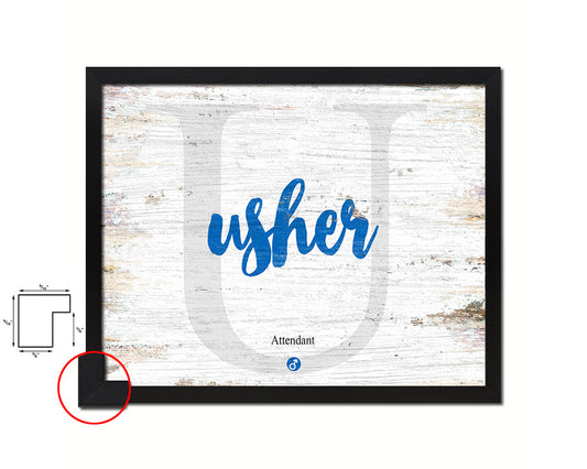 Usher Personalized Bible Name Plate Framed Print Art Kids Baby Room Wall Decor Gifts