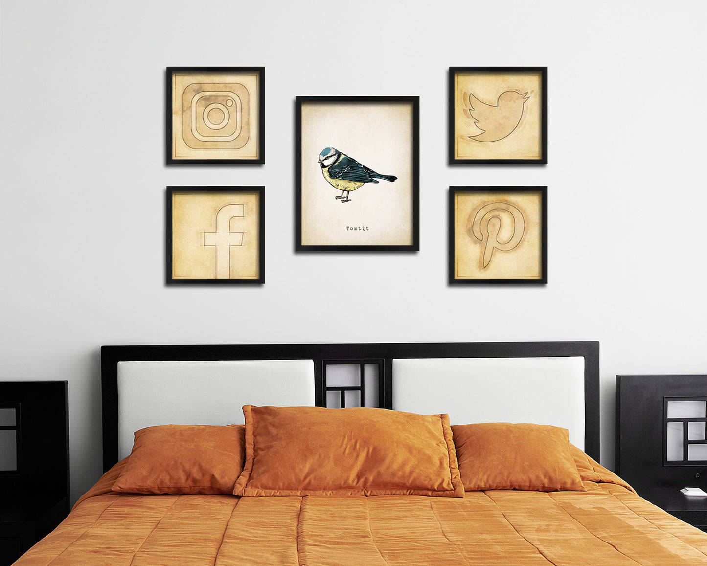 Tomtit Vintage Bird Fine Art Paper Prints Home Decor Wall Art Gifts