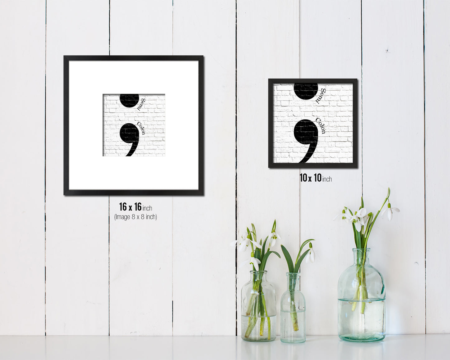 Semicolon Punctuation Symbol Framed Print Home Decor Wall Art Teacher Gifts