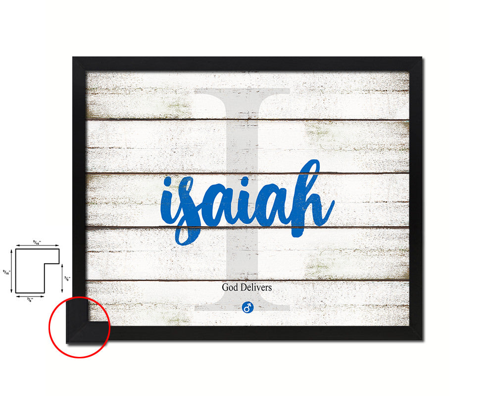 Isaiah Personalized Bible Name Plate Framed Print Art Kids Baby Room Wall Decor Gifts
