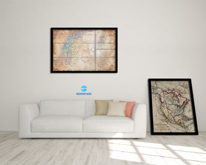 Holy Land Romans David Solomon Israel Palestine Antique Map Framed Print Art Wall Decor Gifts