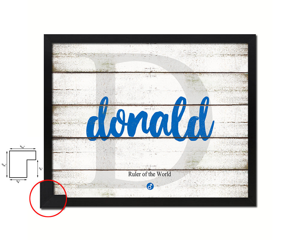 Donald Personalized Bible Name Plate Framed Print Art Kids Baby Room Wall Decor Gifts