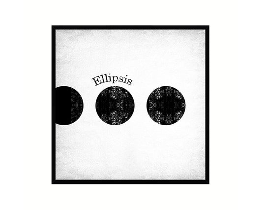 Ellipsis Punctuation Symbol Framed Print Home Decor Wall Art Teacher Gifts