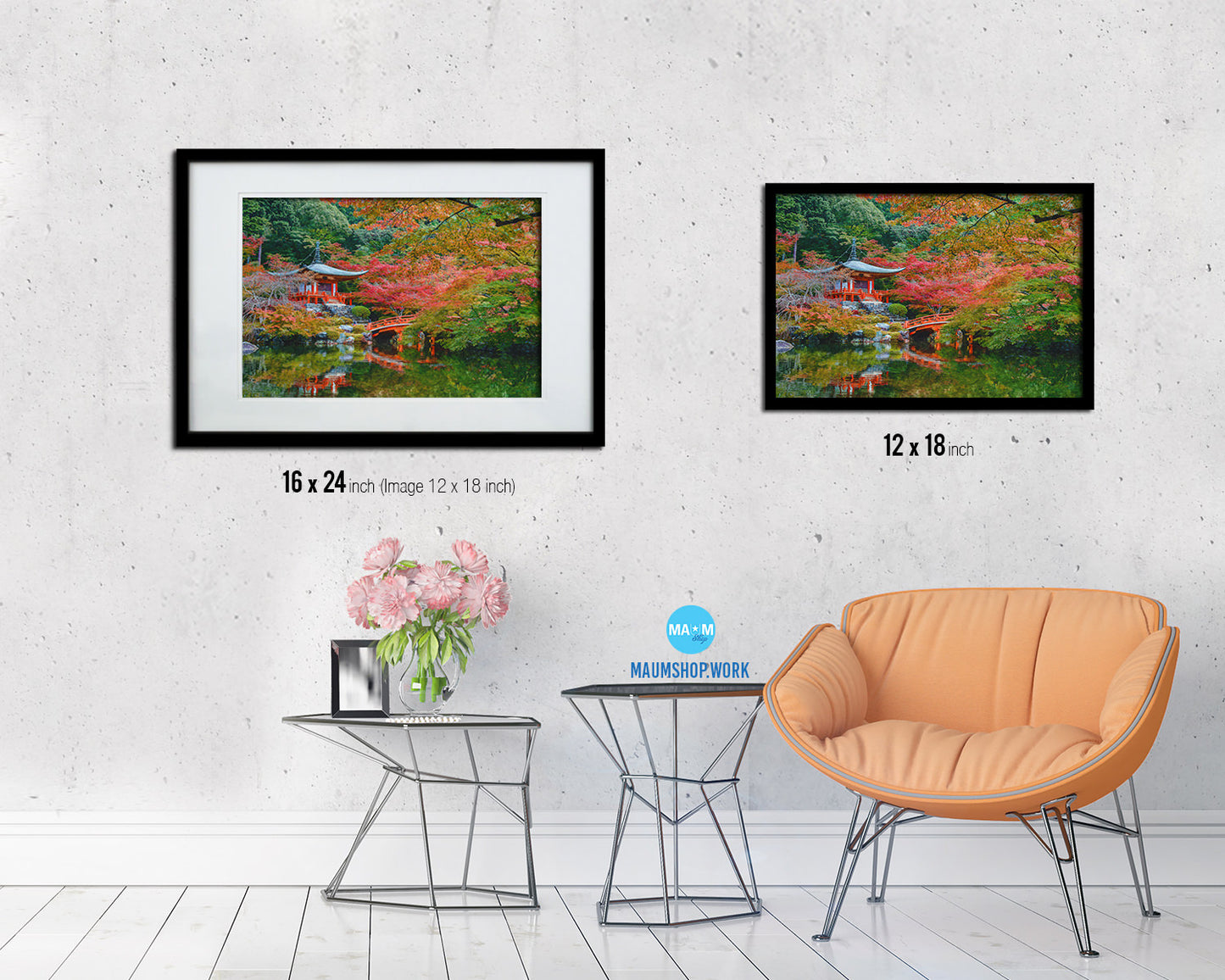 Kyoto Japan Daigoji Temple Autumn Landscape Painting Print Art Frame Home Wall Decor Gifts
