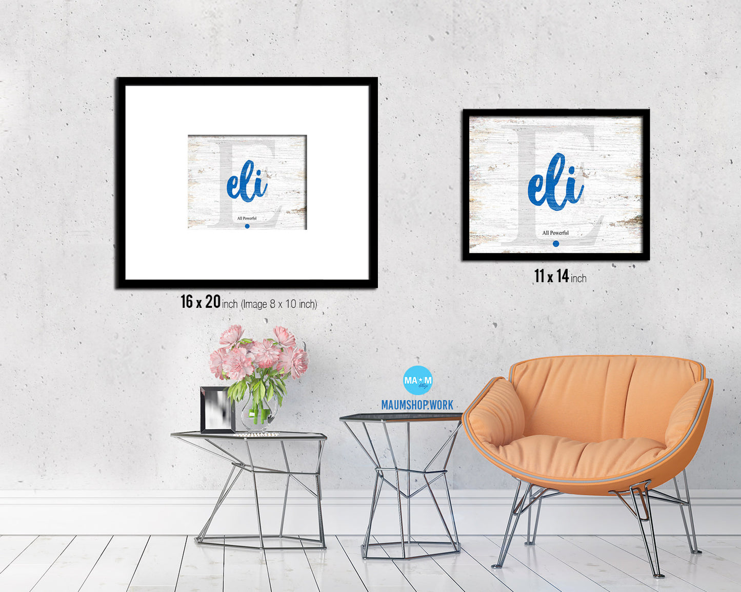 Eli Personalized Bible Name Plate Framed Print Art Kids Baby Room Wall Decor Gifts