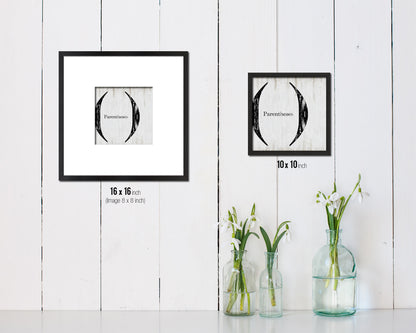 Parentheses Punctuation Symbol Framed Print Home Decor Wall Art Teacher Gifts