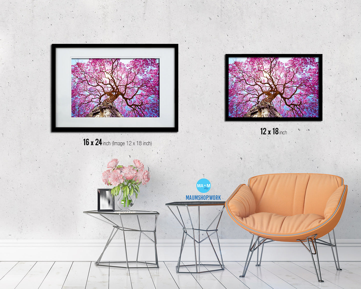 Pink Lapacho Tree Pocone Mato Grosso Brazil Landscape Painting Print Art Frame Wall Decor Gifts