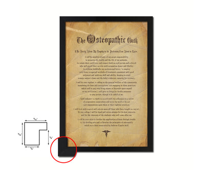 Osteopathic Oath Vintage Declarations Gifts Medical Students Doctor Office Decor Wall Art, Brown