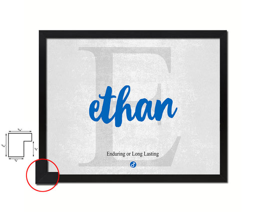 Ethan Personalized Bible Name Plate Framed Print Art Kids Baby Room Wall Decor Gifts