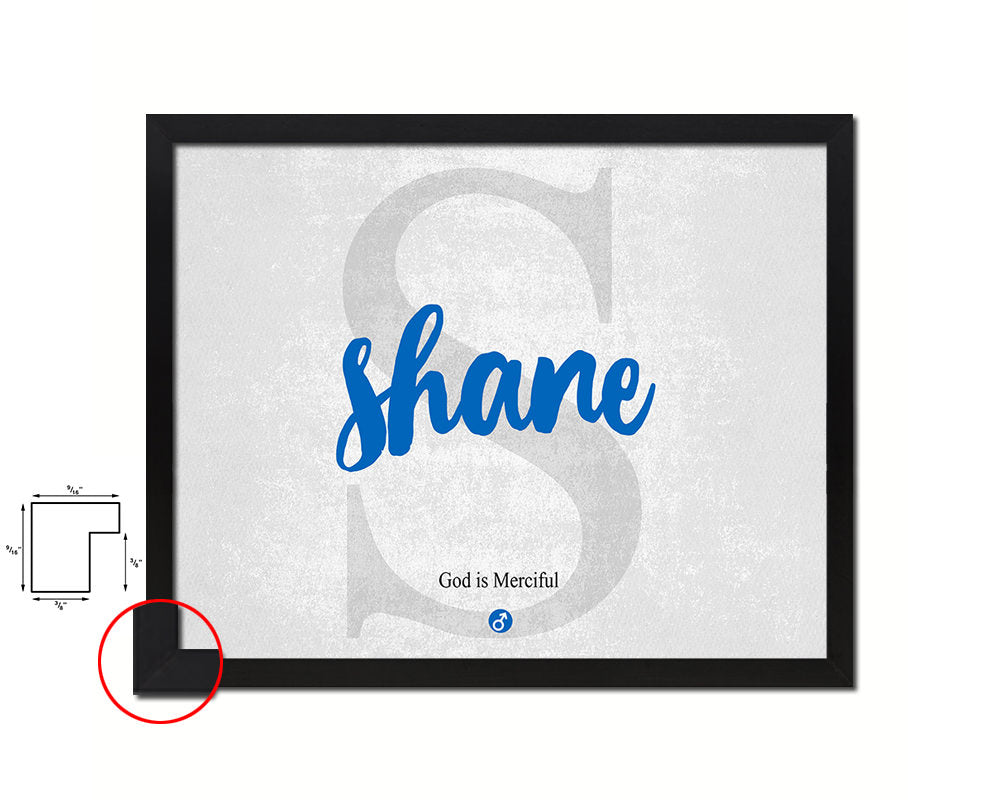Shane Personalized Bible Name Plate Framed Print Art Kids Baby Room Wall Decor Gifts