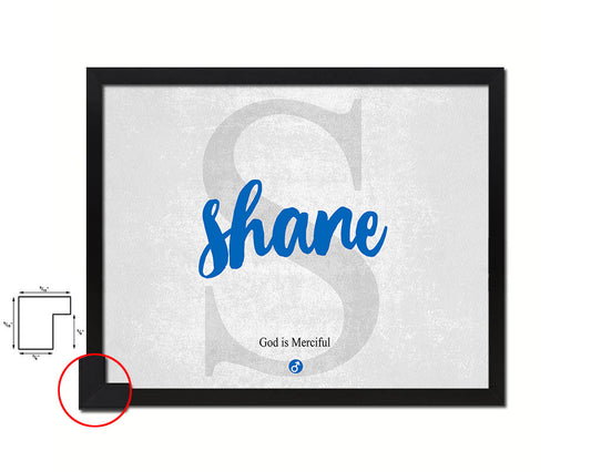 Shane Personalized Bible Name Plate Framed Print Art Kids Baby Room Wall Decor Gifts
