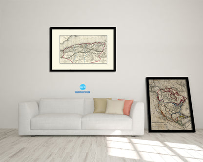 Algeria Africa Old Map Framed Print Art Wall Decor Gifts