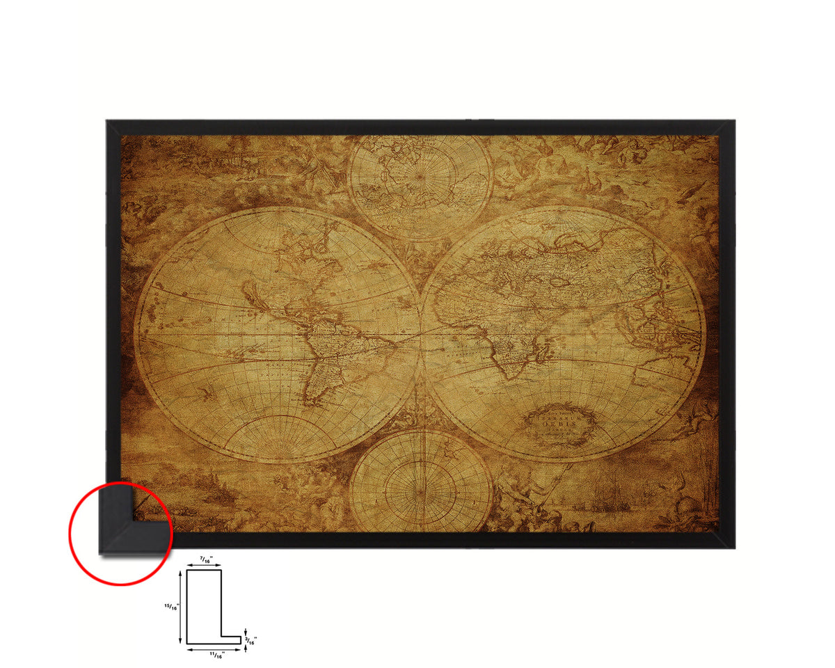 World Circa 1675-1710 Historical Map Framed Print Art Wall Decor Gifts