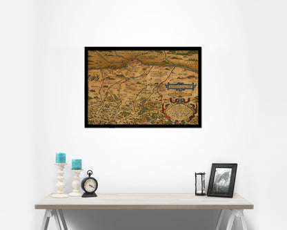 Bavaria Germany Abraham Ortelius Circa Old Map Framed Print Art Wall Decor Gifts