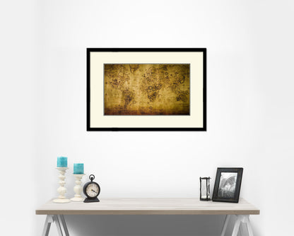World Old Map Framed Print Art Wall Decor Gifts