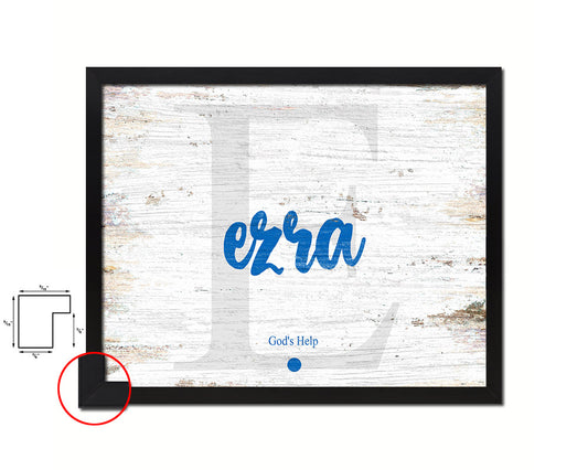 Ezra Personalized Bible Name Plate Framed Print Art Kids Baby Room Wall Decor Gifts
