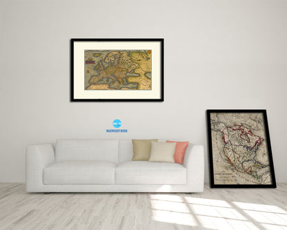 Europe Abraham Ortelius Circa 1570 Old Map Framed Print Art Wall Decor Gifts
