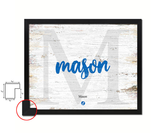 Mason Personalized Bible Name Plate Framed Print Art Kids Baby Room Wall Decor Gifts