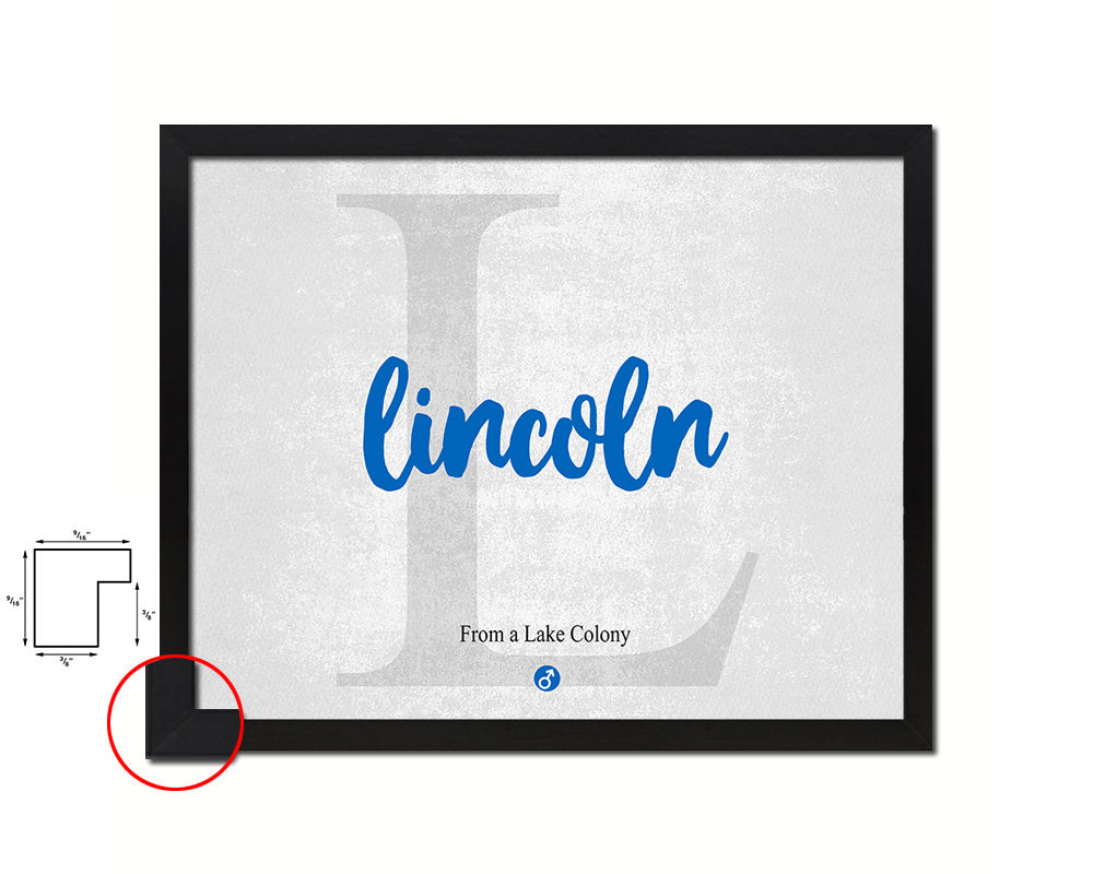Lincoln Personalized Bible Name Plate Framed Print Art Kids Baby Room Wall Decor Gifts