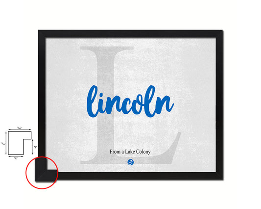 Lincoln Personalized Bible Name Plate Framed Print Art Kids Baby Room Wall Decor Gifts