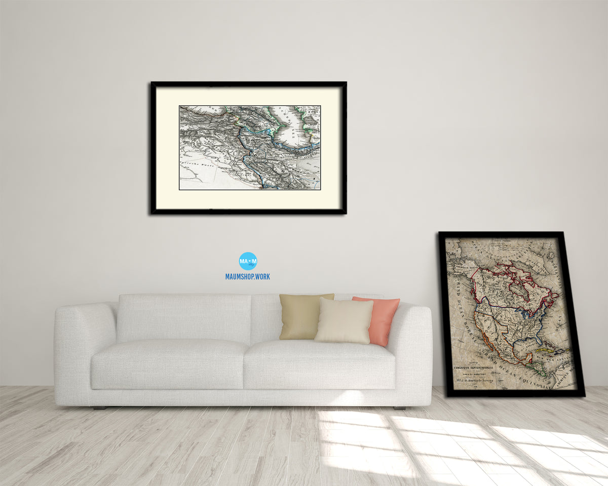 Iraq Old Map Framed Print Art Wall Decor Gifts