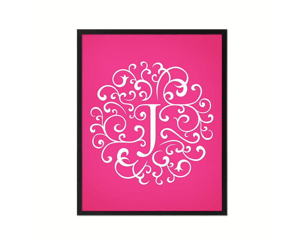 Letter J Personalized Mandela Monogram Framed Prints Wall Art