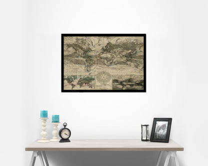 World Planiglobh Terrestris Hemisphario Calesti Historical Map Framed Print Art Wall Decor Gifts