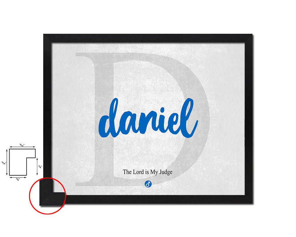 Daniel Personalized Bible Name Plate Framed Print Art Kids Baby Room Wall Decor Gifts