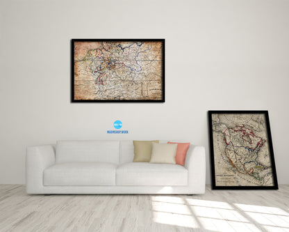 Germany Antique Map Framed Print Art Wall Decor Gifts