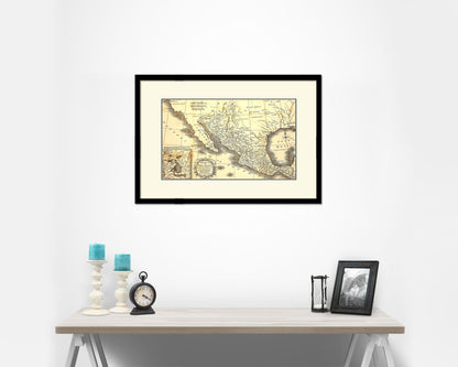 Mexico London 1821 Old Map Framed Print Art Wall Decor Gifts