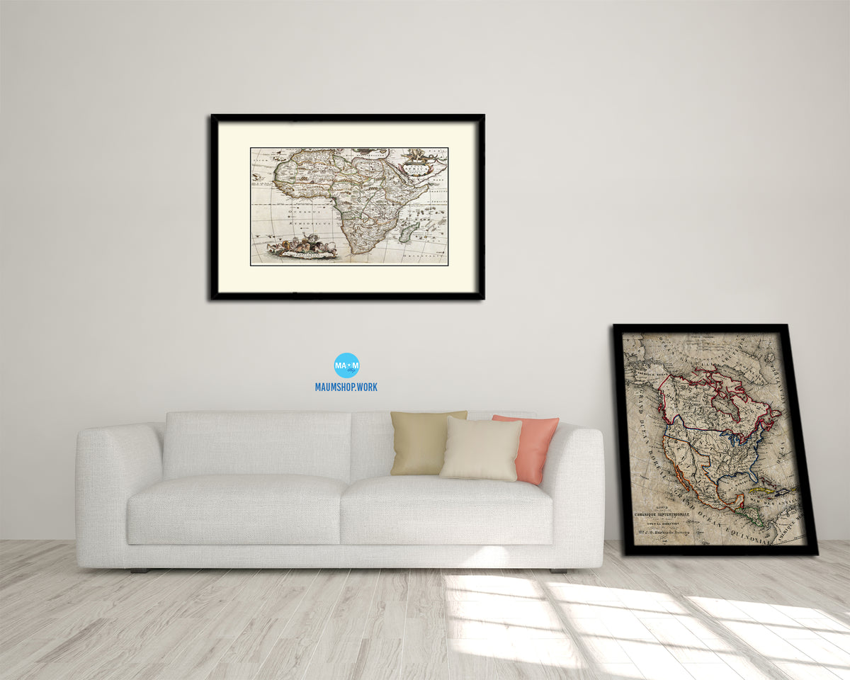 Africa Willem Blaeu Amsterdam 1635 Old Map Framed Print Art Wall Decor Gifts