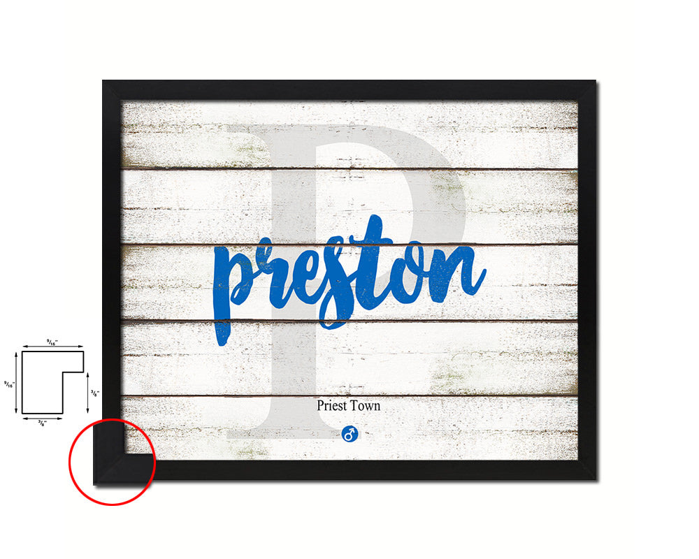 Preston Personalized Bible Name Plate Framed Print Art Kids Baby Room Wall Decor Gifts
