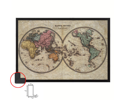 World Weather Storms 1872 Historical Map Framed Print Art Wall Decor Gifts