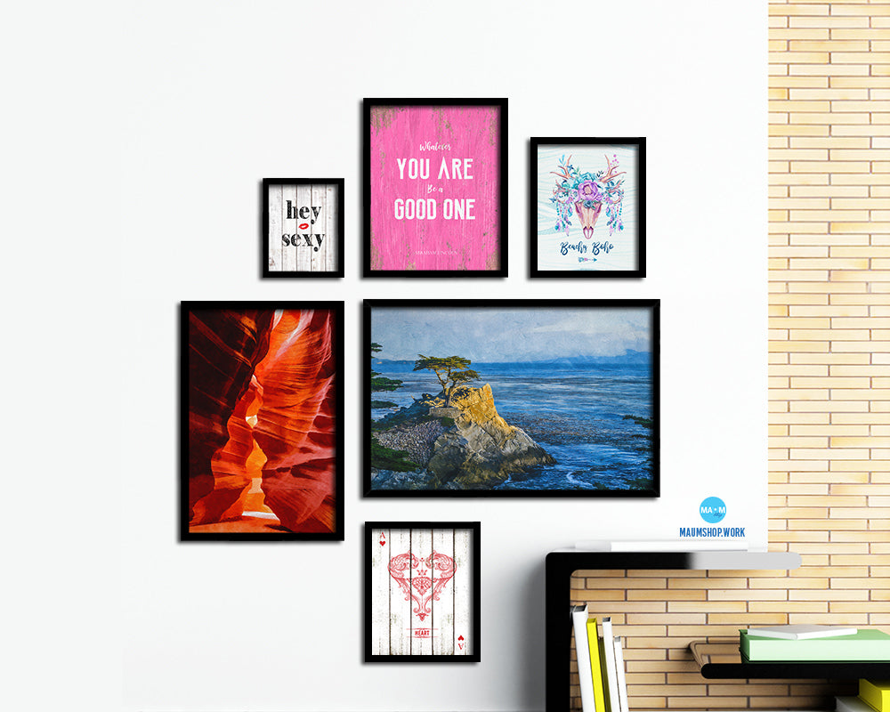 Monterey, California, Lone CypressTree Landscape Painting Print Art Frame Home Wall Decor Gifts