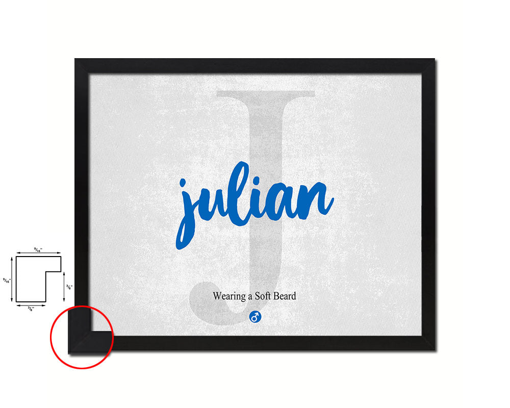 Julian Personalized Bible Name Plate Framed Print Art Kids Baby Room Wall Decor Gifts