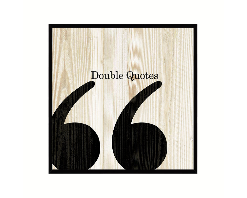 Double Quotes Punctuation Symbol Framed Print Home Decor Wall Art Teacher Gifts