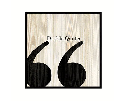Double Quotes Punctuation Symbol Framed Print Home Decor Wall Art Teacher Gifts
