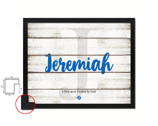Jeremiah Personalized Bible Name Plate Framed Print Art Kids Baby Room Wall Decor Gifts
