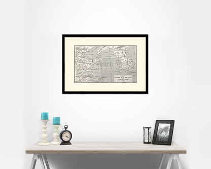 Yellow Sea Coast Erhard Bonaparte Paris 1864 Old Map Framed Print Art Wall Decor Gifts