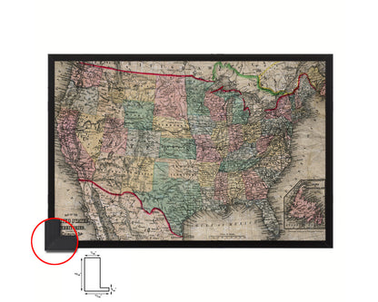 United States Mitchell 1870 Historical Map Framed Print Art Wall Decor Gifts