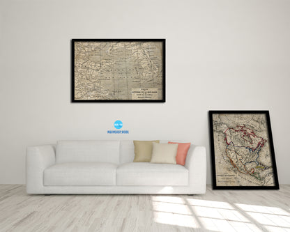Yellow Sea Coast Erhard Bonaparte Paris 1864 Historical Map Framed Print Art Wall Decor Gifts