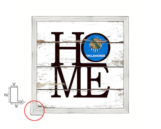 Oklahoma State Flag Home Sign Framed Print Decor Wall Art Gifts