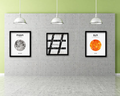 Hashtag Punctuation Symbol Framed Print Home Decor Wall Art Teacher Gifts