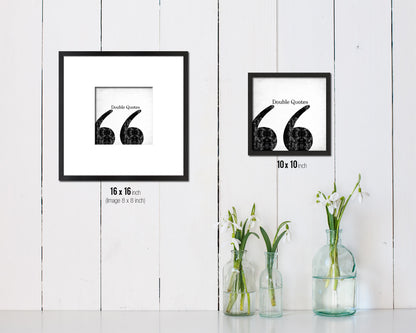 Double Quotes Punctuation Symbol Framed Print Home Decor Wall Art Teacher Gifts