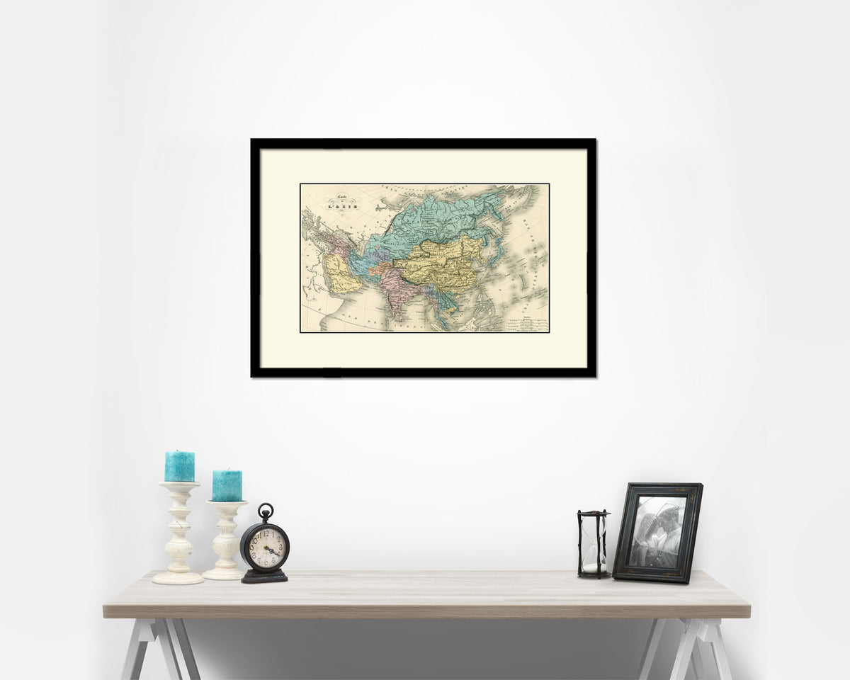Asia 1860 Old Map Framed Print Art Wall Decor Gifts