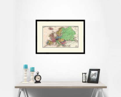 Europe 1875 Old Map Framed Print Art Wall Decor Gifts