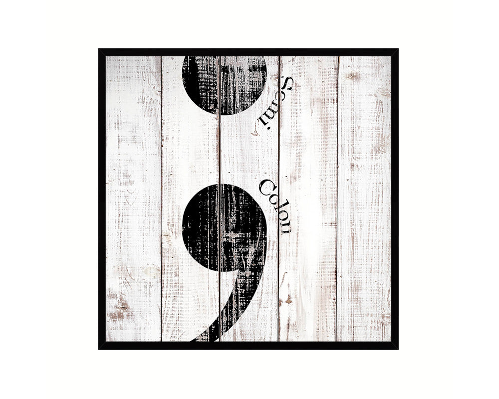 Semicolon Punctuation Symbol Framed Print Home Decor Wall Art Teacher Gifts
